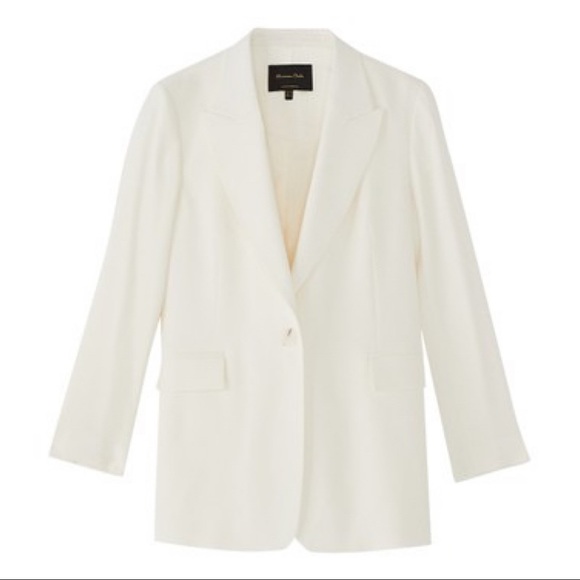 NWT. Massimo Dutti White Crepe Blazer. Size 8. - Picture 5 of 8